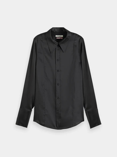 Scotch & Soda Satin Shirt Black
