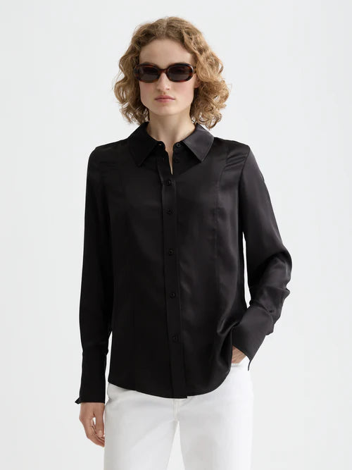 Scotch & Soda Satin Shirt Black