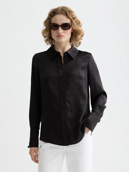 Scotch & Soda Satin Shirt Black