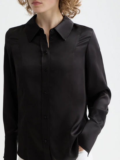Scotch & Soda Satin Shirt Black