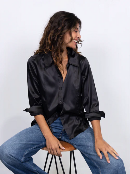 Scotch & Soda Satin Shirt Black