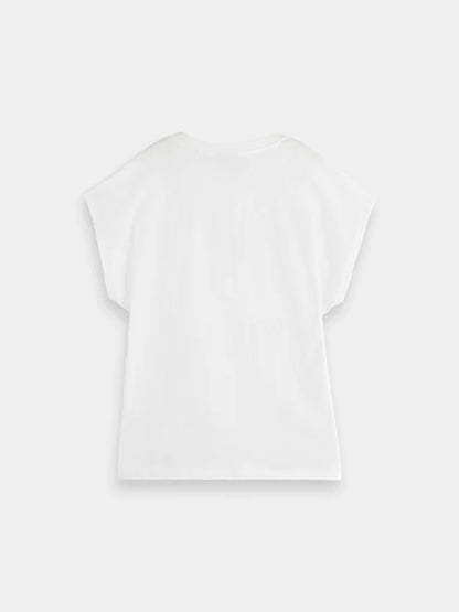 Scotch & Soda V Neck Slub Tee Shirt in Black or White