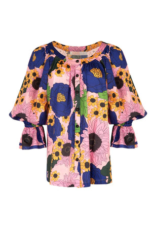 Coop On The Button Top - Floral