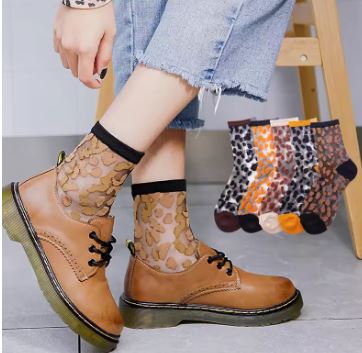 Sisters Matter Leopard Silk Lace Socks
