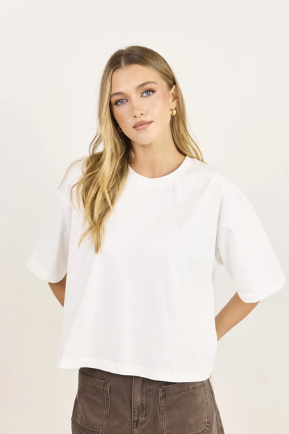 Stories Be Told Cohesion White Oversized Boxy SS Tee