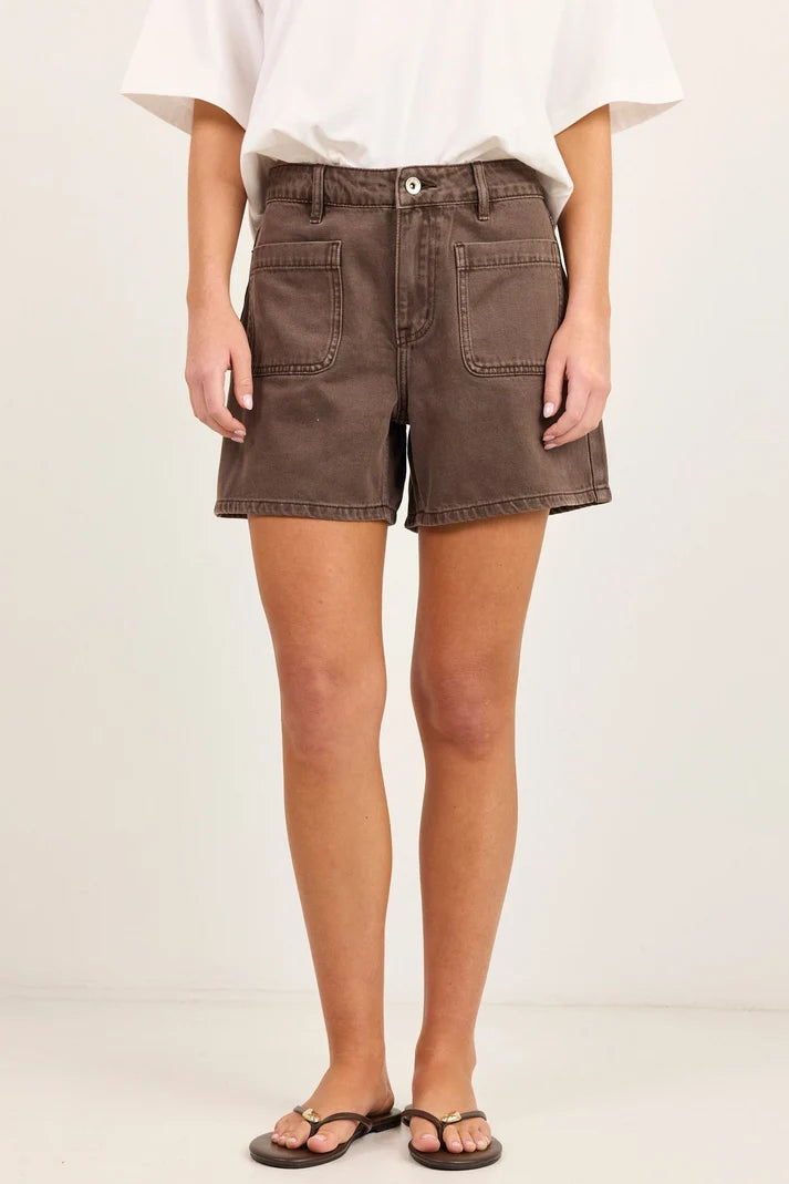 Stories Be Told Significant Mocha Pocket Front Shorts