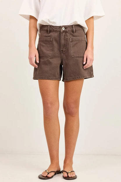 Stories Be Told Significant Mocha Pocket Front Shorts