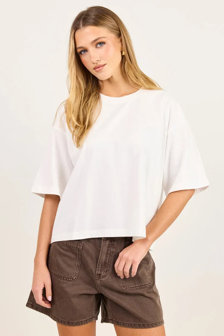 Stories Be Told Cohesion White Oversized Boxy SS Tee