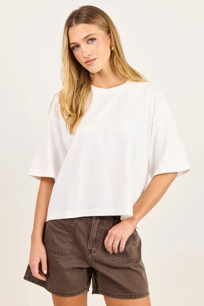 Stories Be Told Cohesion White Oversized Boxy SS Tee