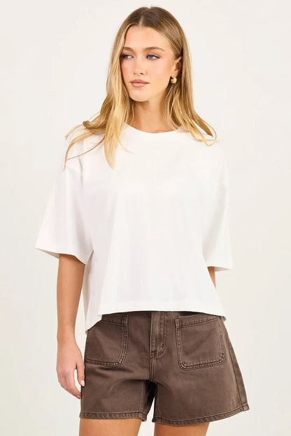 Stories Be Told Cohesion White Oversized Boxy SS Tee