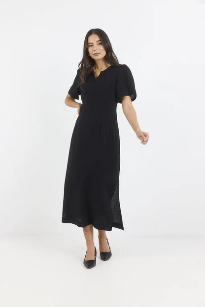 Stories Be Told Commend Black Texture Shaped SS Mai Dress
