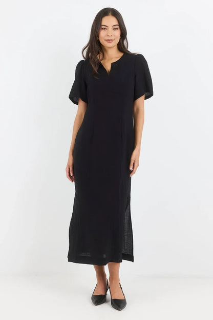 Stories Be Told Commend Black Texture Shaped SS Mai Dress