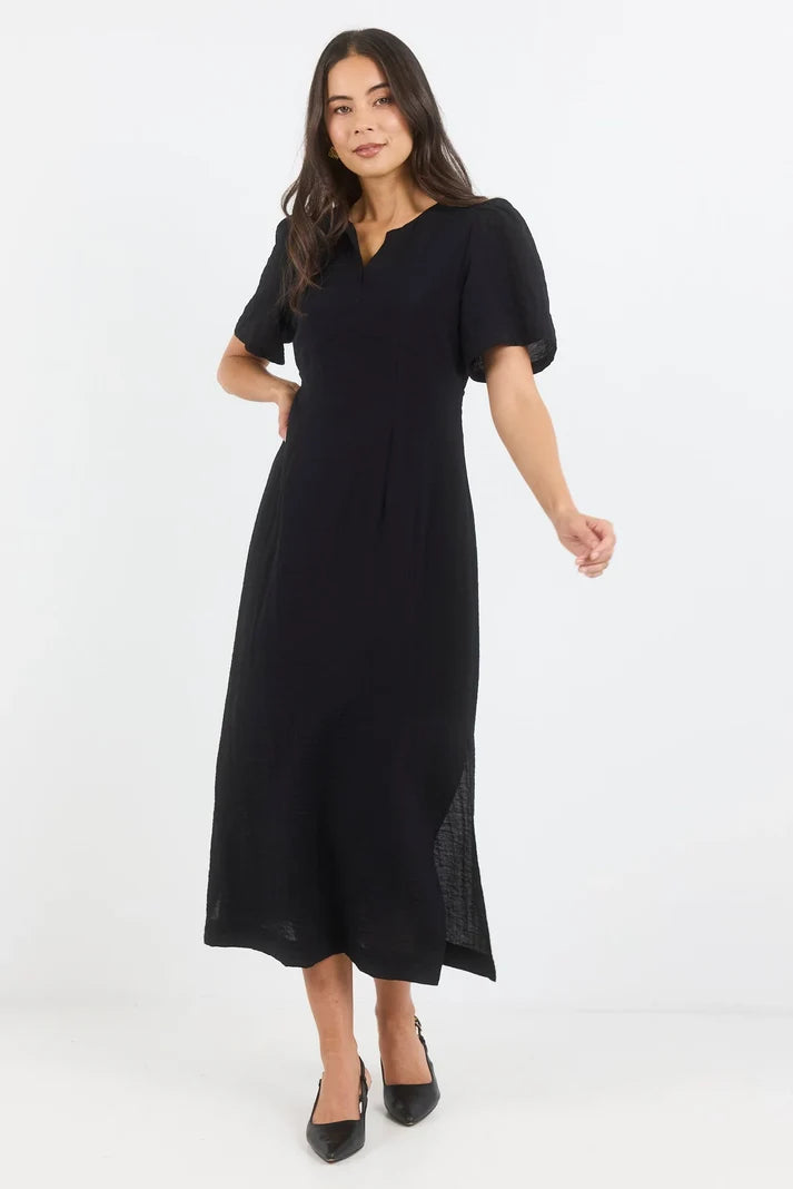 Stories Be Told Commend Black Texture Shaped SS Mai Dress