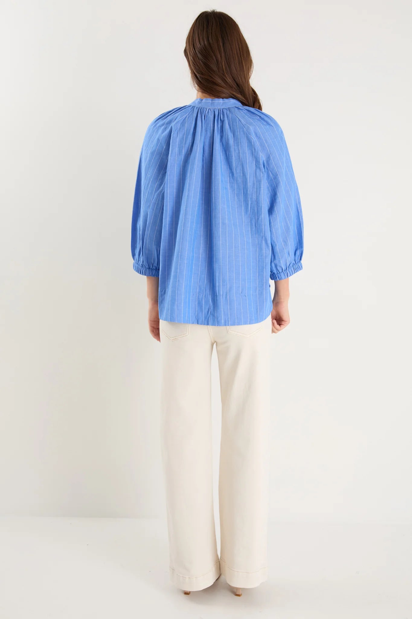 by Rosa Compliment French Blue Blouson Mid Sleeve Top