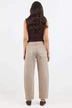 Stories Be Told Idolise Taupe Stretch Soft Barrel Jean