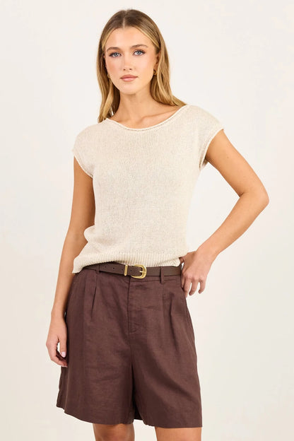 Stories Be Told Literal Linen Pleat Short