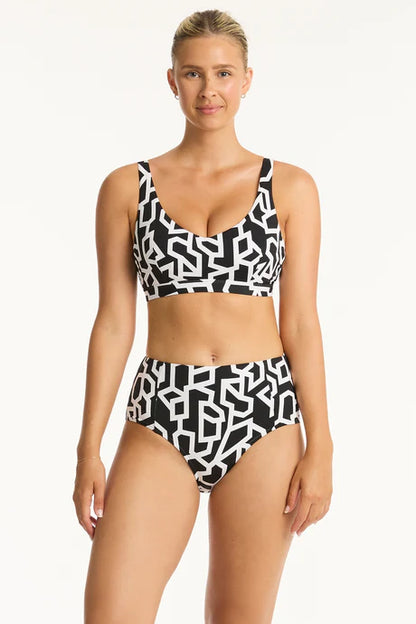 Sea Level Deco Panelled High Waist Pant