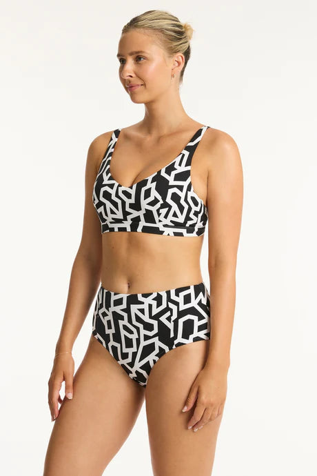 Sea Level Deco Panelled High Waist Pant