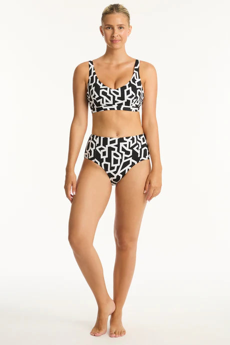 Sea Level Deco Panelled High Waist Pant
