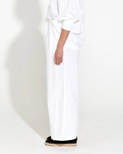 Fate+Becker Heritage Linen Wide Leg Pant - White