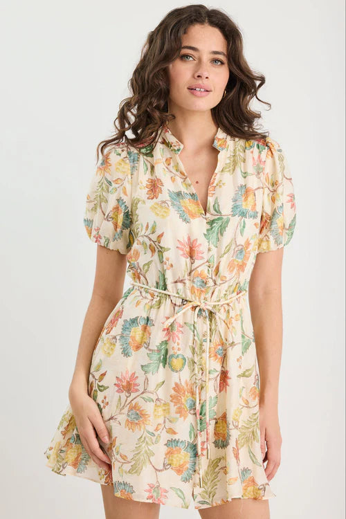 By Rosa Peach Bloom Mini Dress