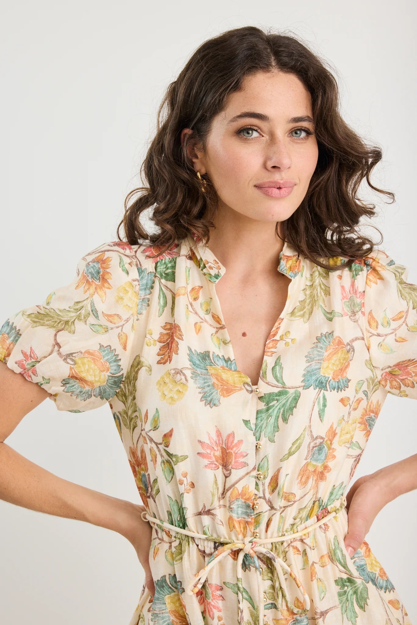By Rosa Peach Bloom Mini Dress