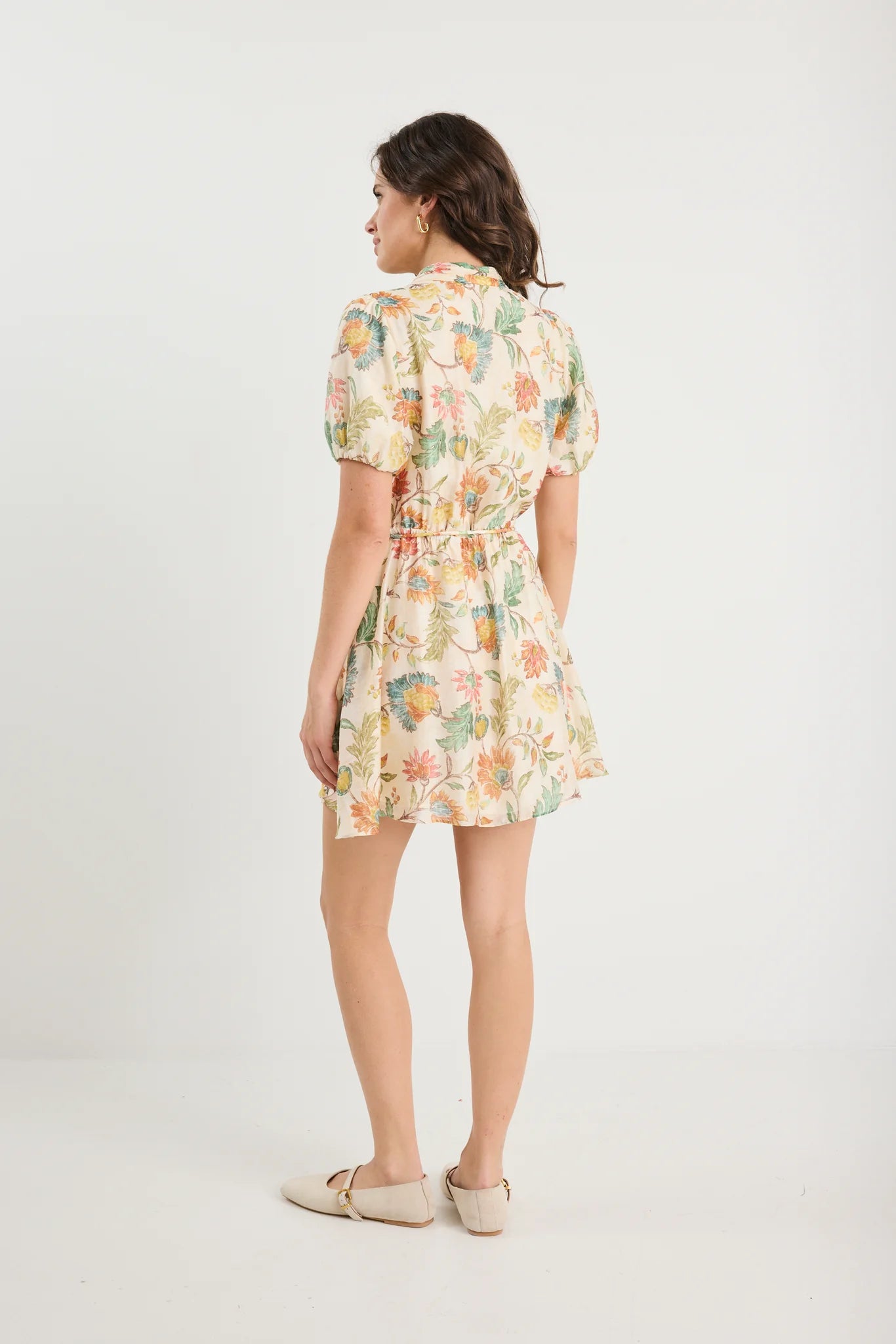 By Rosa Peach Bloom Mini Dress