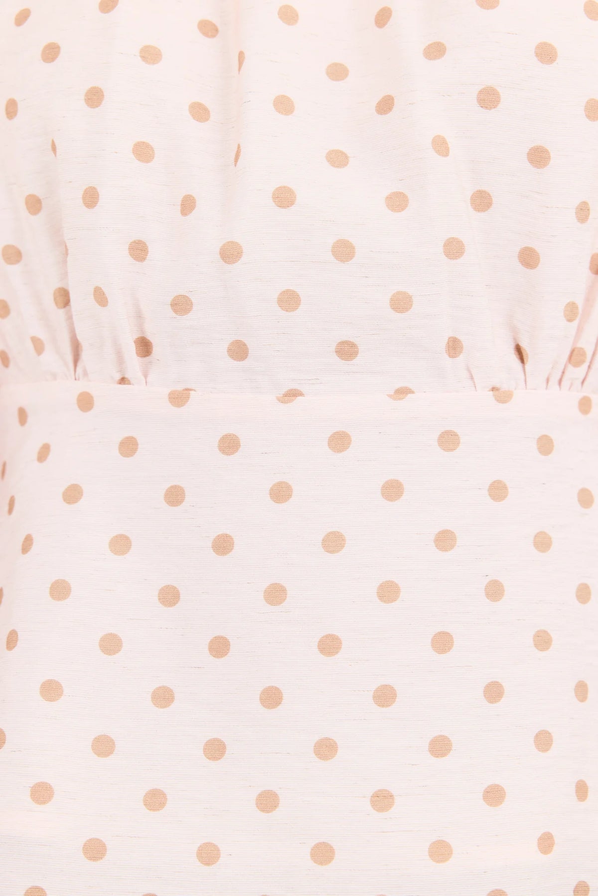 Stories Be Told Eventual Blush Chocolate Polka Dot Mid Sleeve Fit and Flare Top