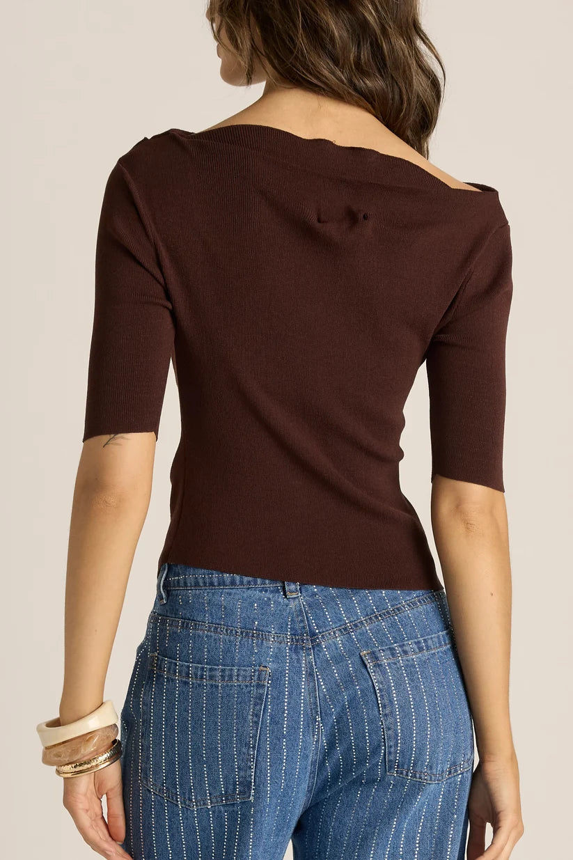 Sass Estelle Drape Neck Top