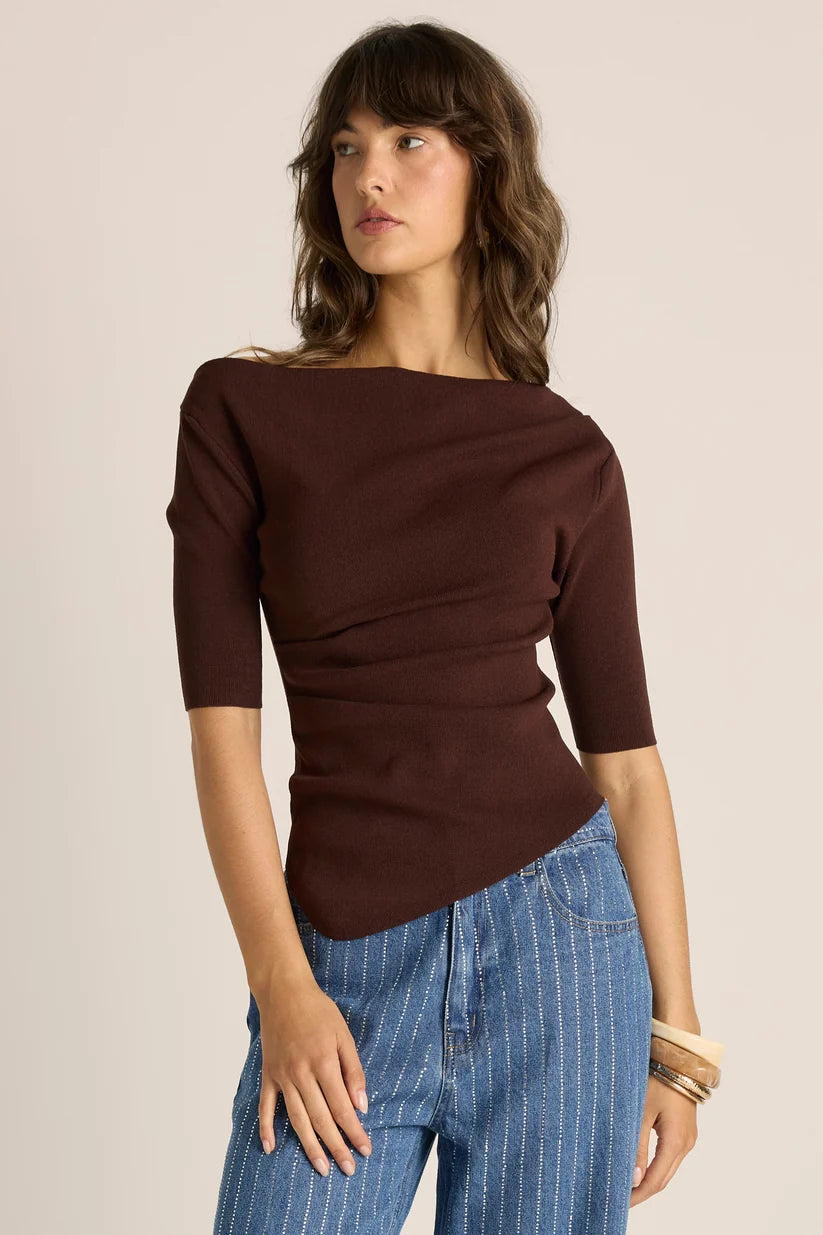 Sass Estelle Drape Neck Top