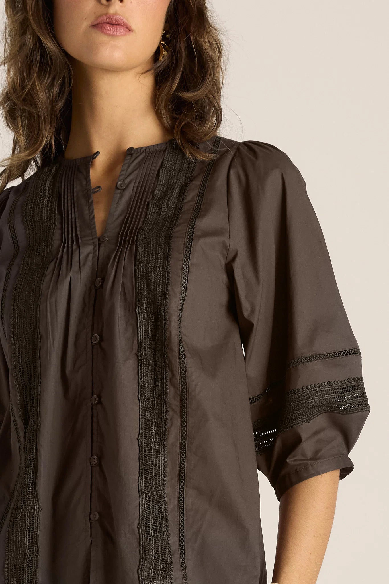 Sass Freya Lace Trim Blouse