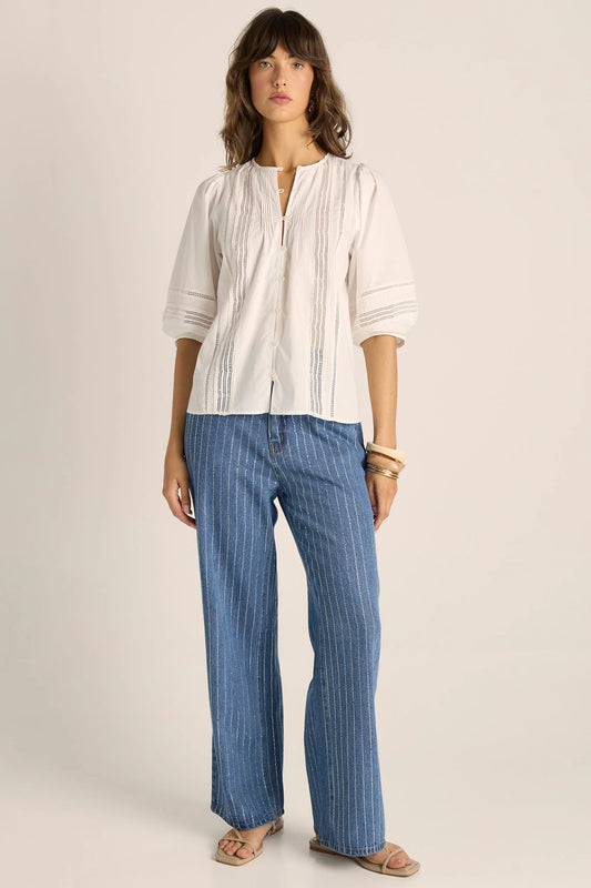 Sass Freya Lace Trim Blouse