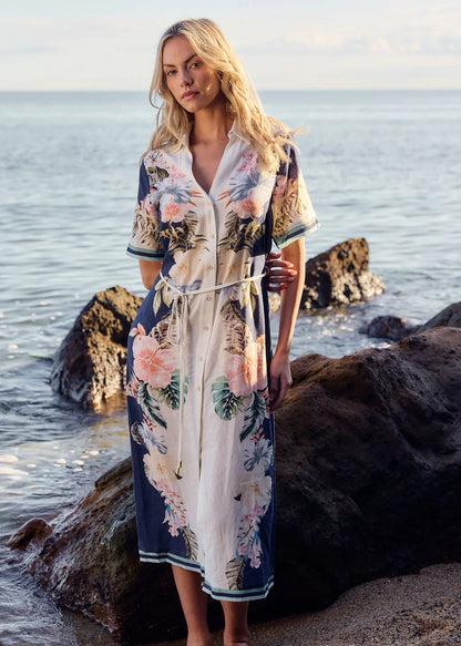 Sass Solara Placement Print Shirt Dress