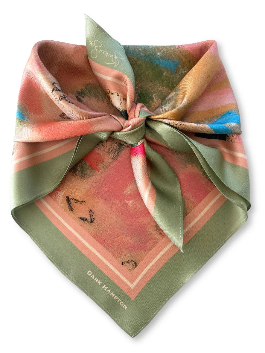 Dark Hampton Jackie Green Love Petite Silk Scarf