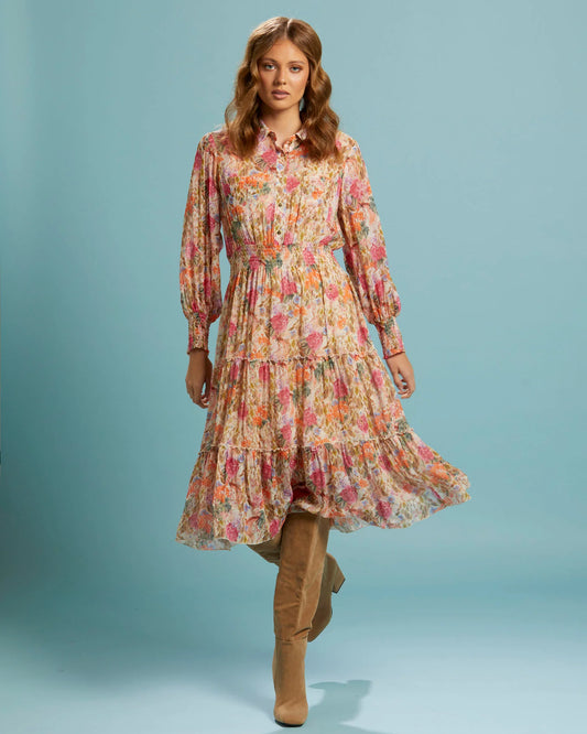 Fate + Becker Another Love Midi Shirt Dress - Vintage Floral