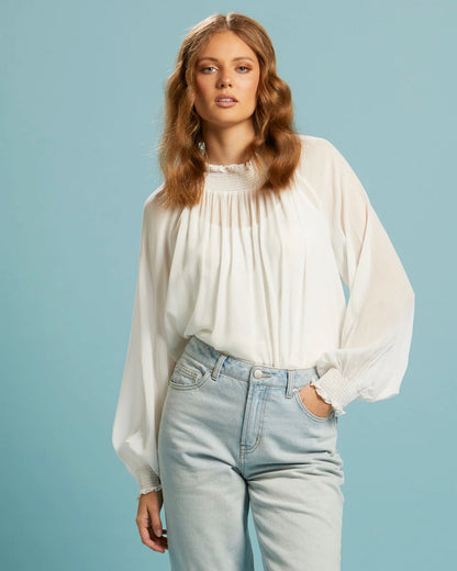 Fate + Becker Another Love Shirred Neck Top