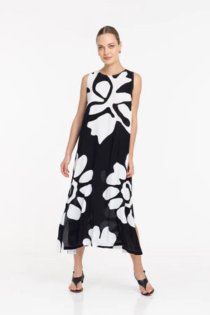Blak Finally Here Dress Black/White Flower Print