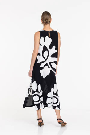 Blak Finally Here Dress Black/White Flower Print
