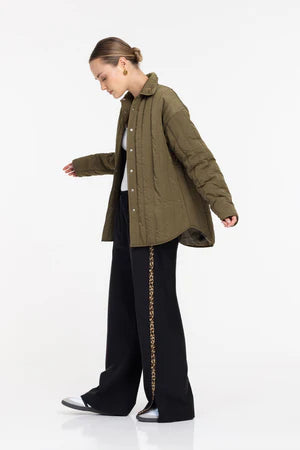 Blak Diego Pant-Black with Leopard Trim