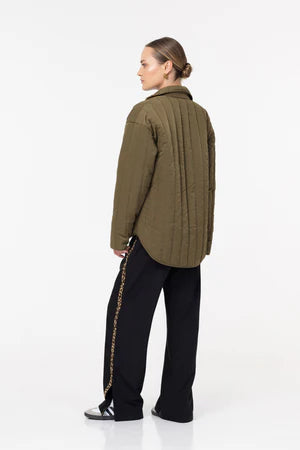 Blak Diego Pant-Black with Leopard Trim