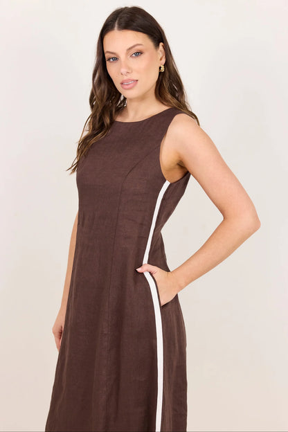 Stories Be Told Linen Sleeveless Midi Dress