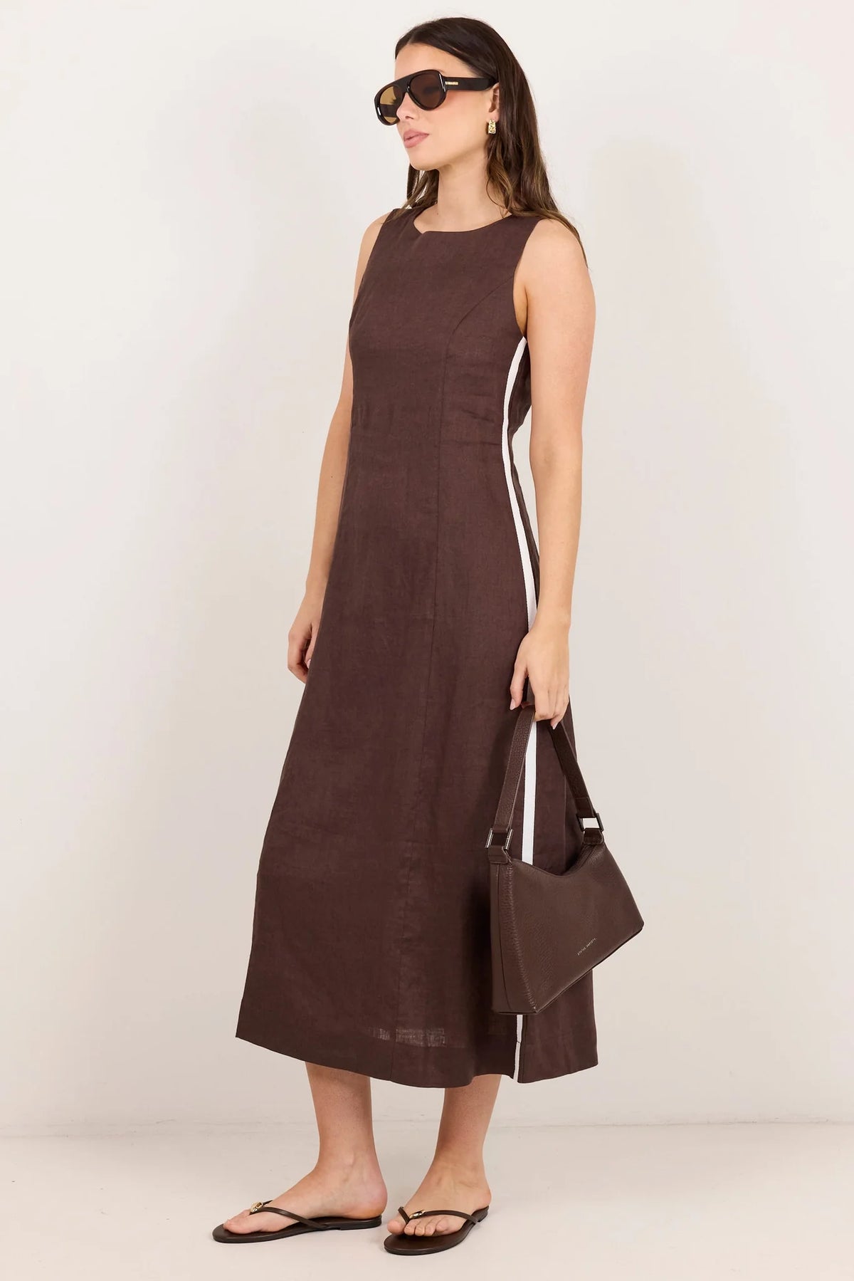Stories Be Told Linen Sleeveless Midi Dress