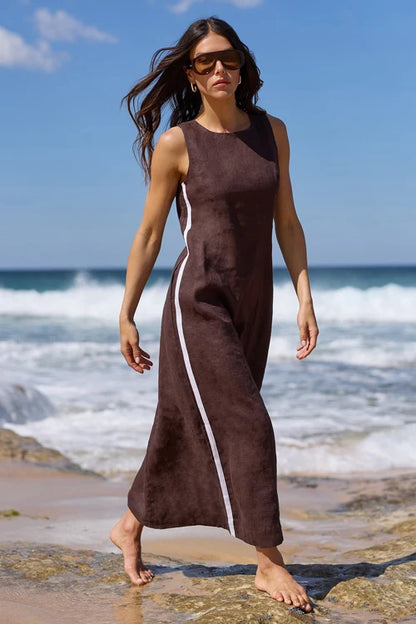 Stories Be Told Linen Sleeveless Midi Dress