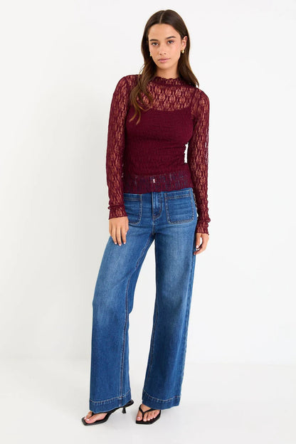 Among The Brave Giving Lace Top