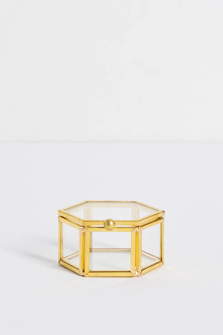 Flo & Frankie Glass Hexagon Jewellery Box