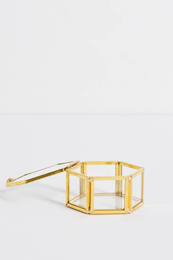 Flo & Frankie Glass Hexagon Jewellery Box