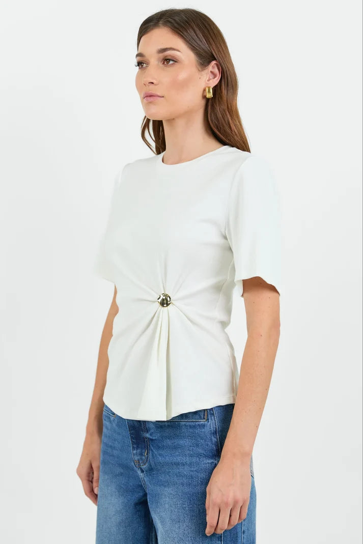 Stories Be Told Helm White Buckle Short Sleeve Tee
