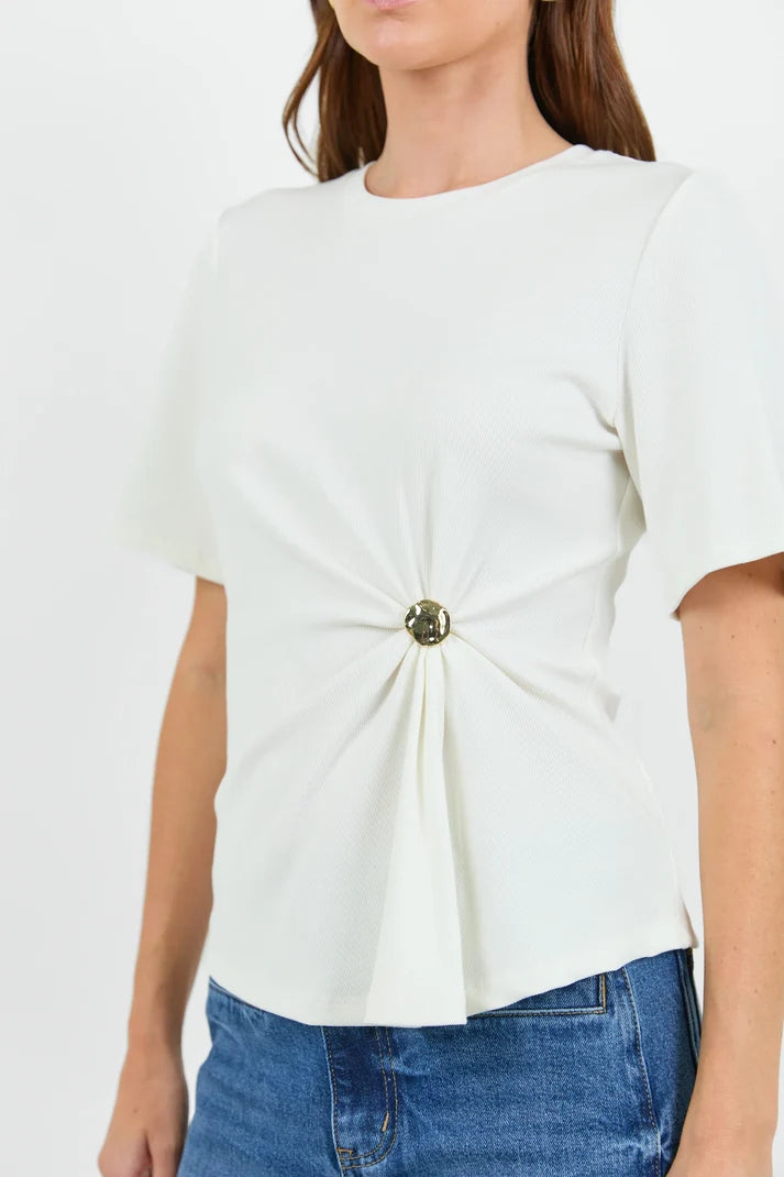 Stories Be Told Helm White Buckle Short Sleeve Tee