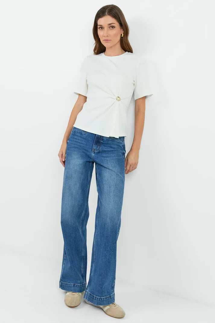 Stories Be Told Helm White Buckle Short Sleeve Tee