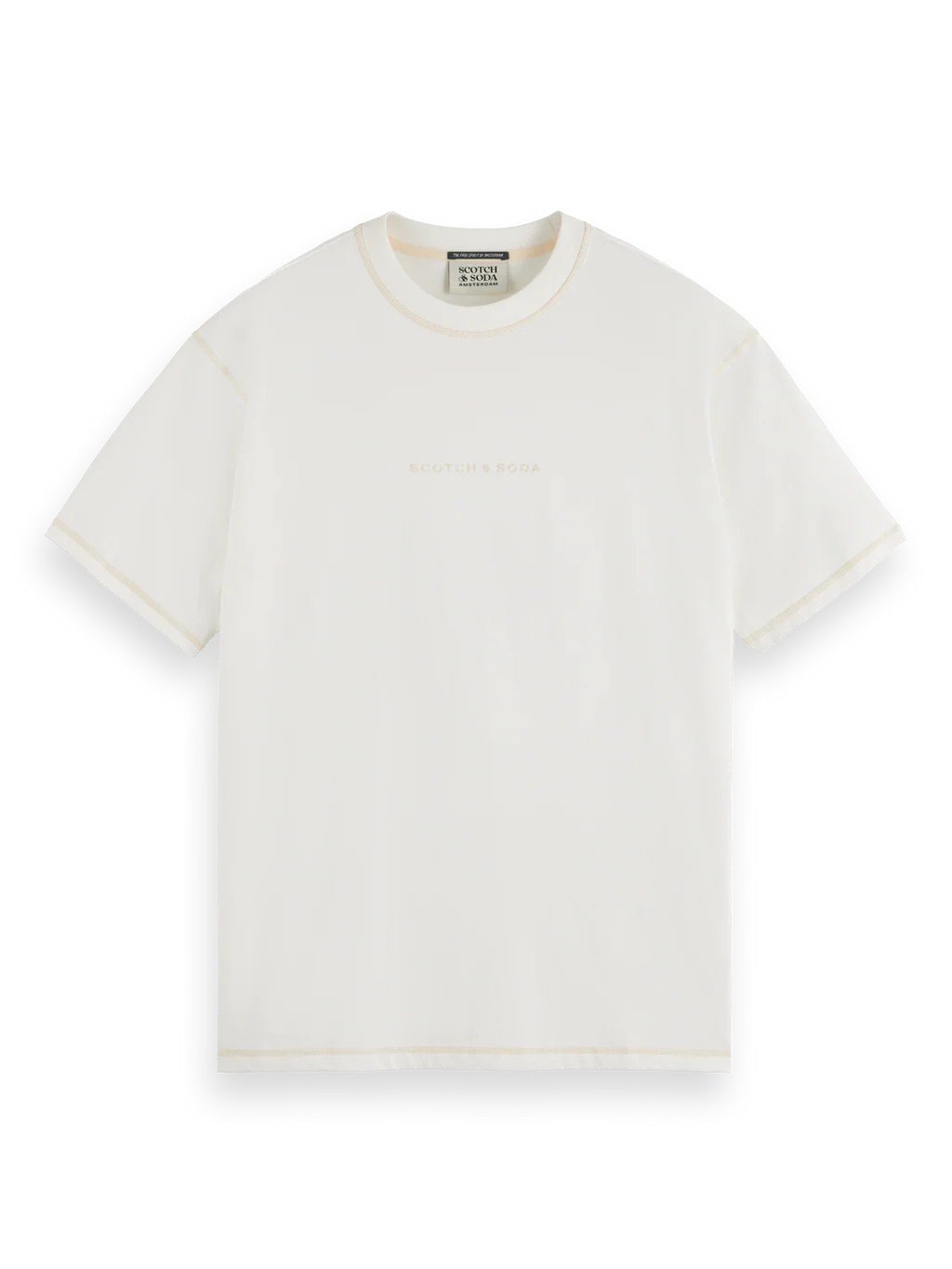 Scotch & Soda Tee Logo Front in Black or White